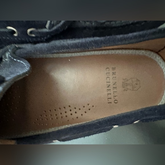 Brunello Cucinelli navy suede loafers size 43